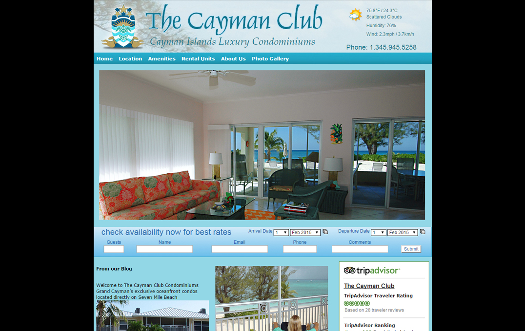 The Cayman Club — previous site design